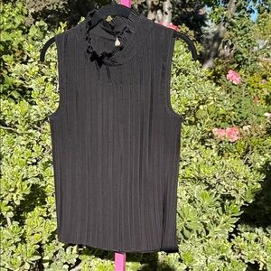 Maje Paris “Locally” Black Pleated Mock Neck Top – Size 3 (L)